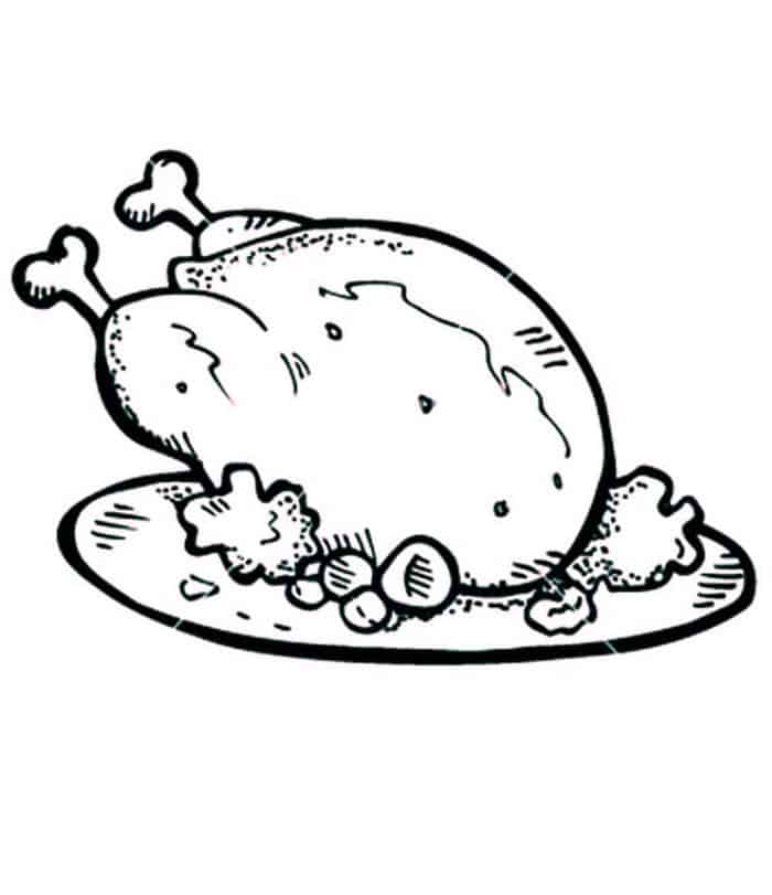 Chicken And Rice Plate Coloring Pages