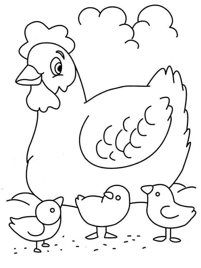 Chicken Hern Coloring Pages