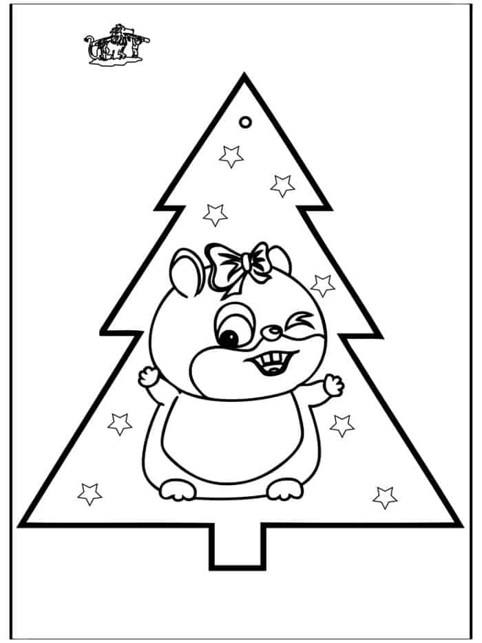 Christmas Hamster Coloring Pages