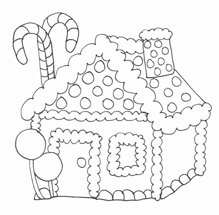 Coloring Pages Candy Cane House Witch
