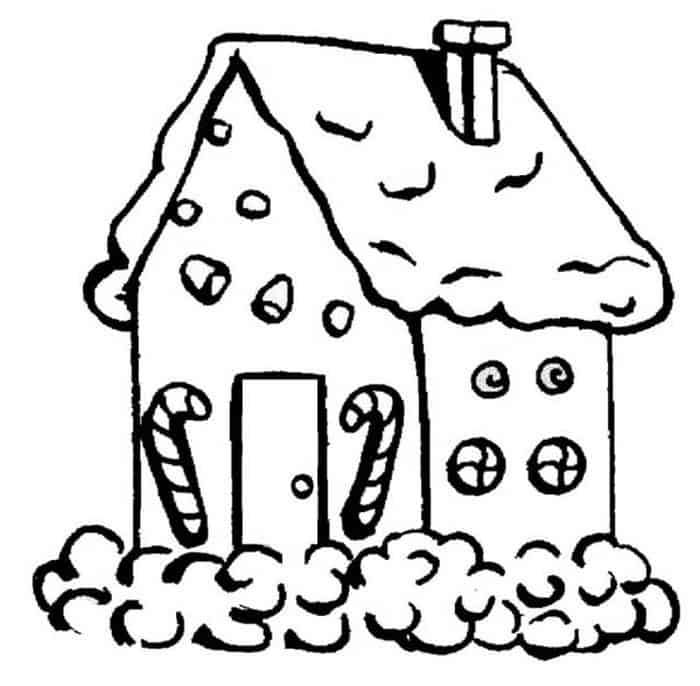 Coloring Pages Candy Cane House