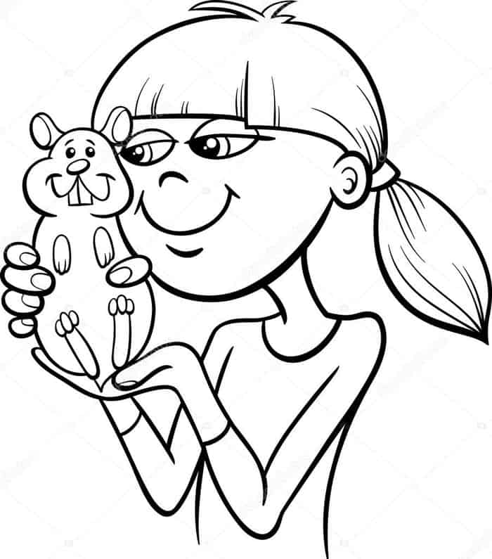 Coloring Pages For Girls Small Animals Hamster