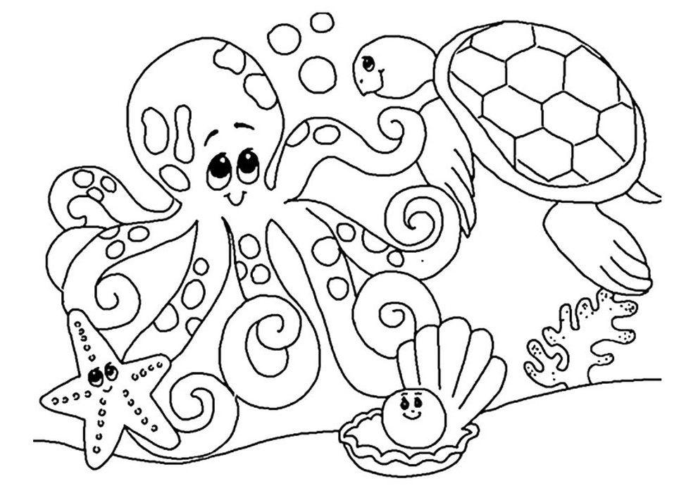Coloring Pages Kids Sea Animals