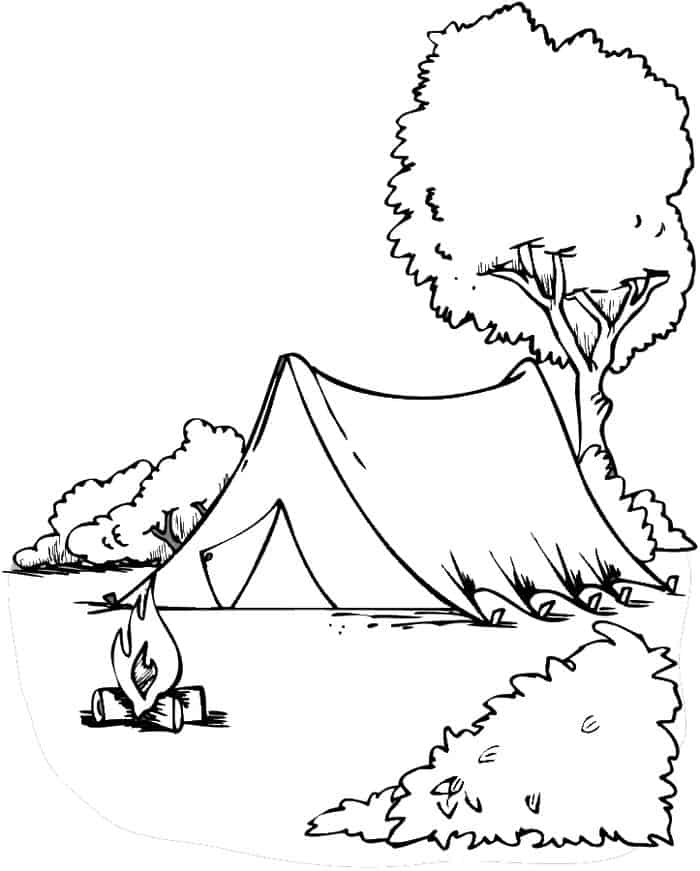 Coloring Pages Of A Camping Trailer