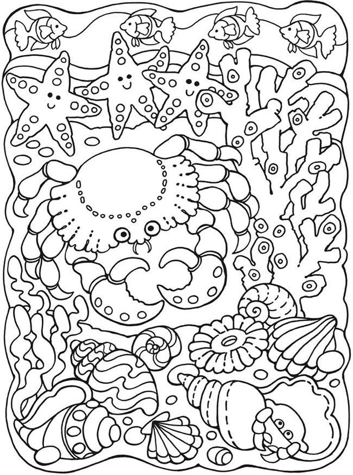 Coloring Pages Sea Animals For Adults