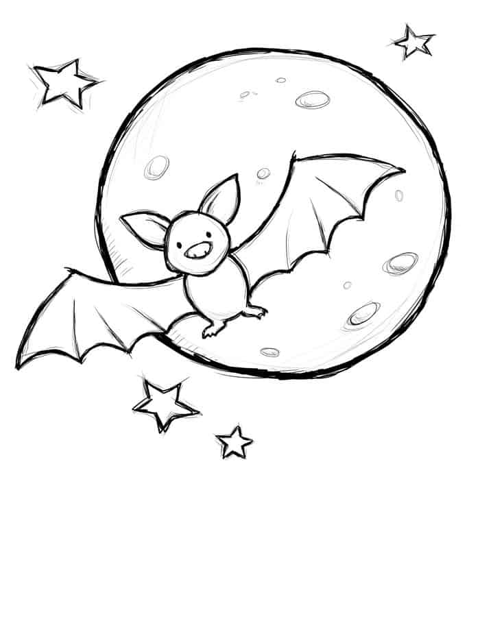 Cute Animal Coloring Pages Bat