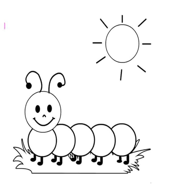 Cute Caterpillar Coloring Pages