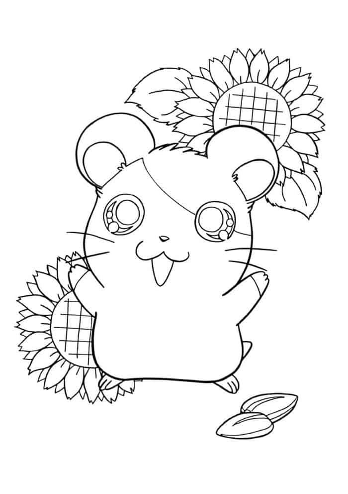Cute Kawaii Hamster Coloring Pages
