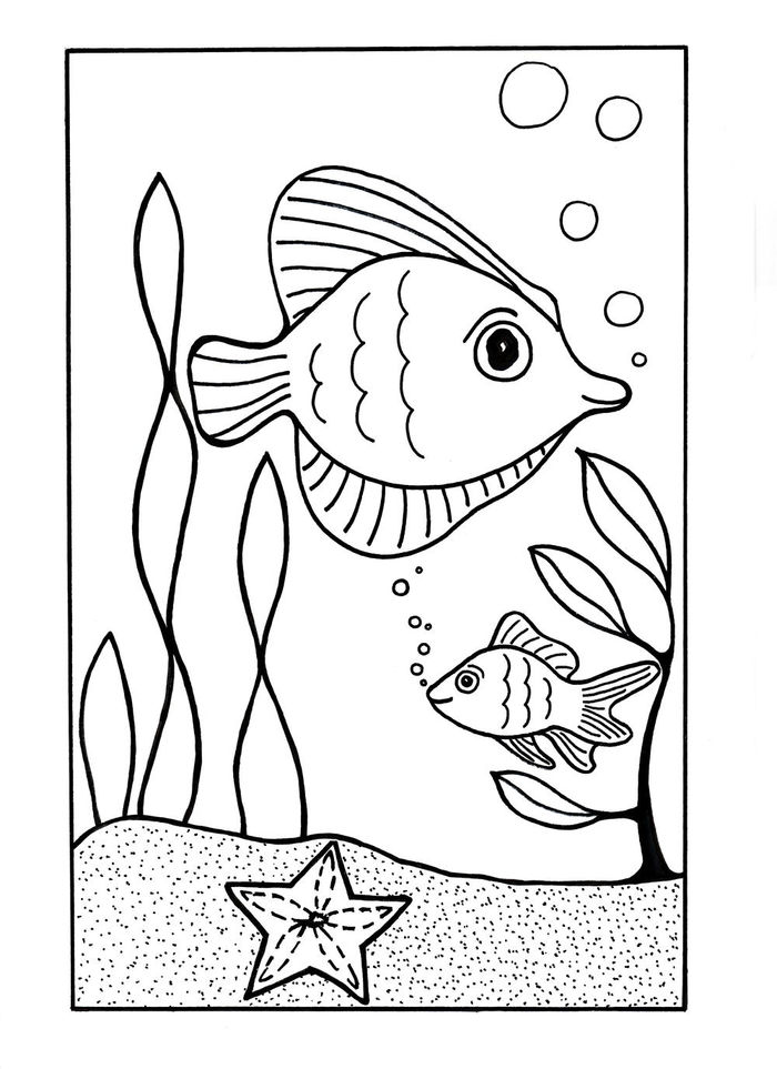 Cute Sea Animals Coloring Pages