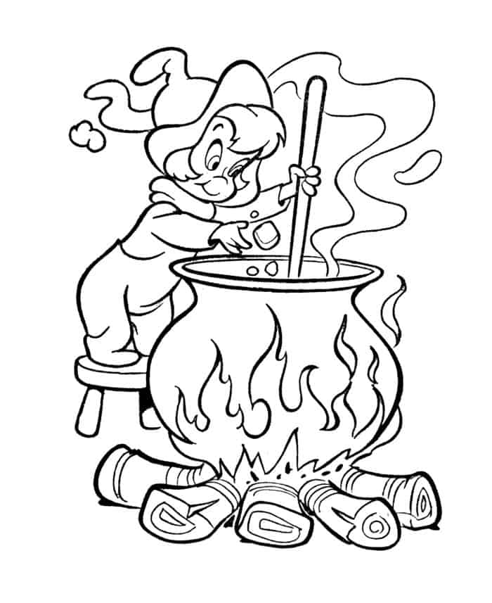 Cute Witch Coloring Pages