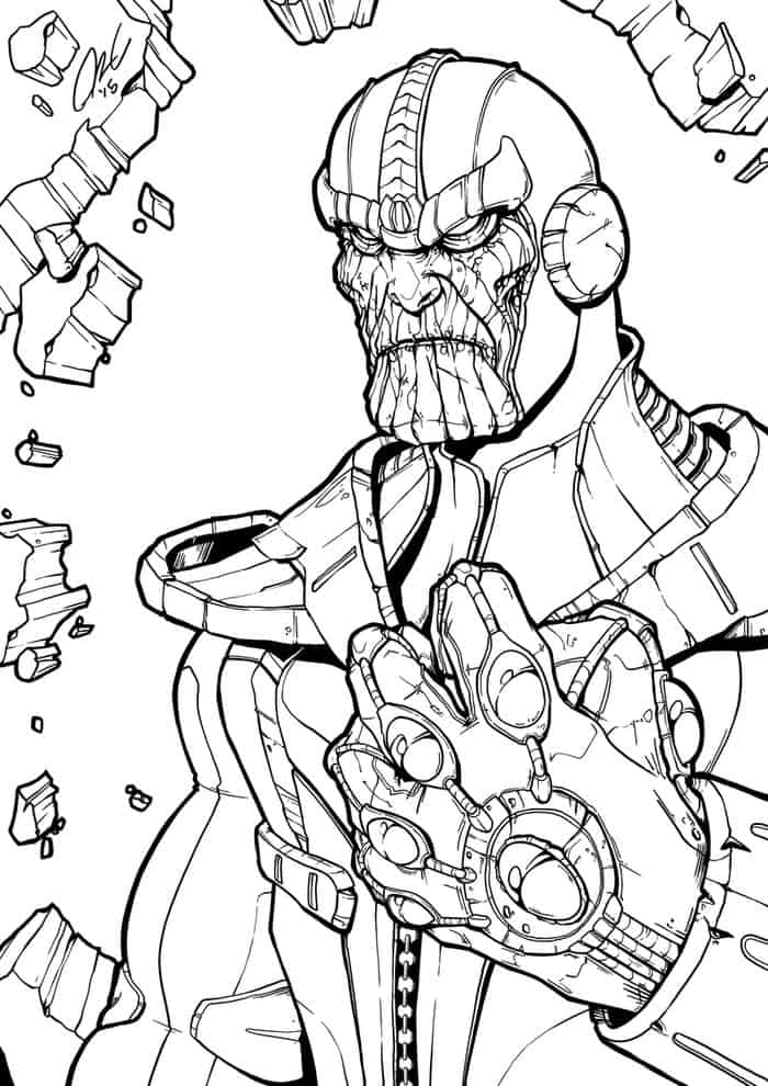 Detailed Coloring Pages Marvel Thanos