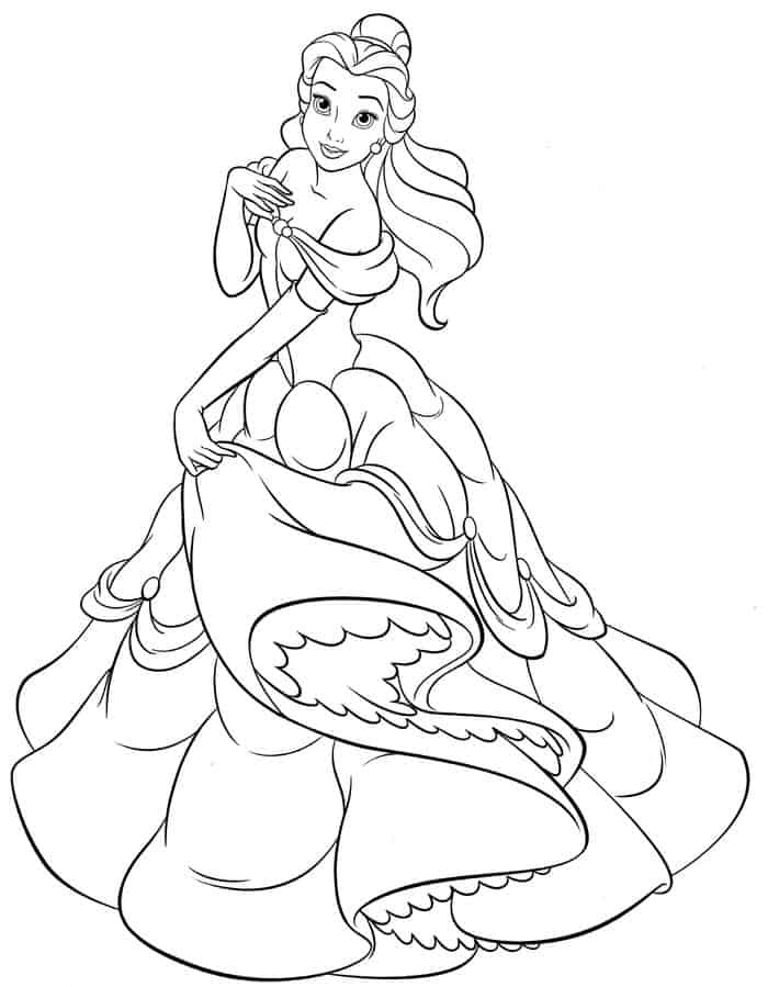 Disney Princess Belle Christmas Coloring Pages