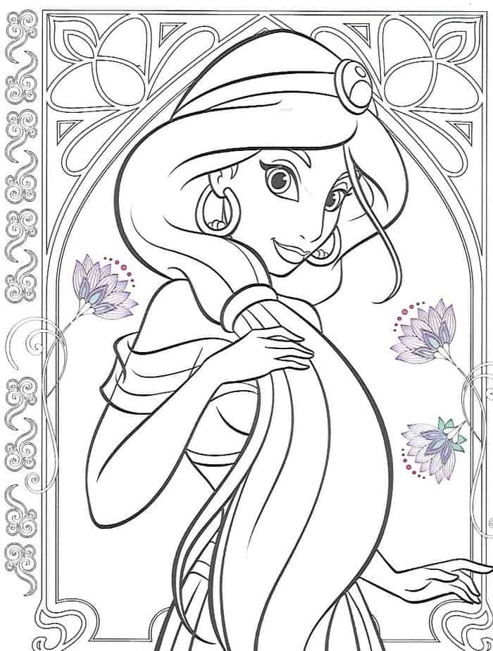 Disney Princess Coloring Pages Jasmine