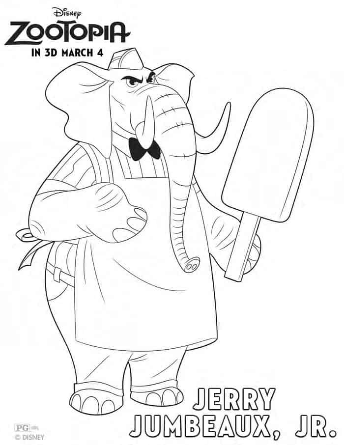 Disney Zootopia Elephant Coloring Pages