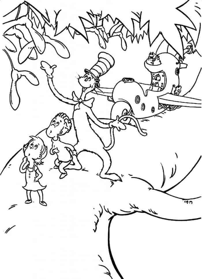 Dr Seuss Characters Cat In The Hat Coloring Pages