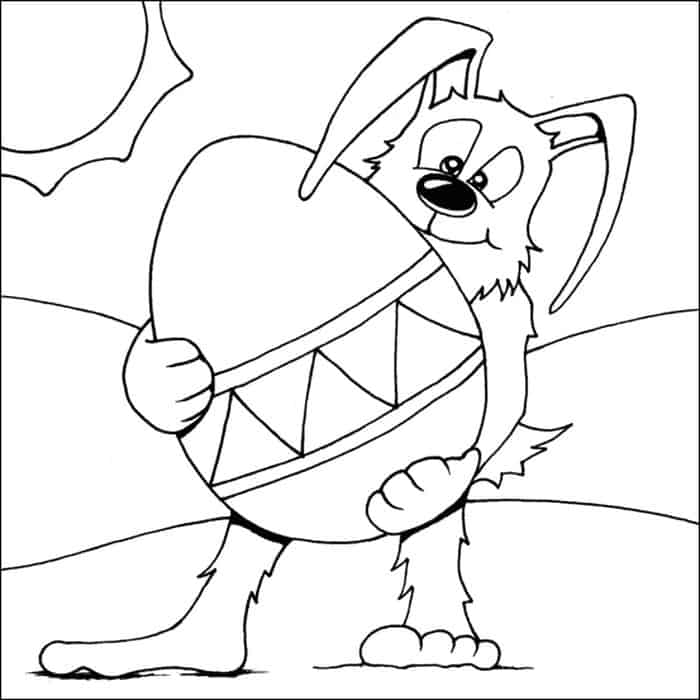 Easter Bunny And Eggs Coloring Pages