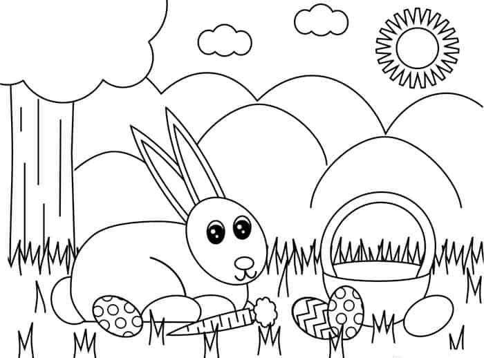 Easter Bunny Clip Art Coloring Pages