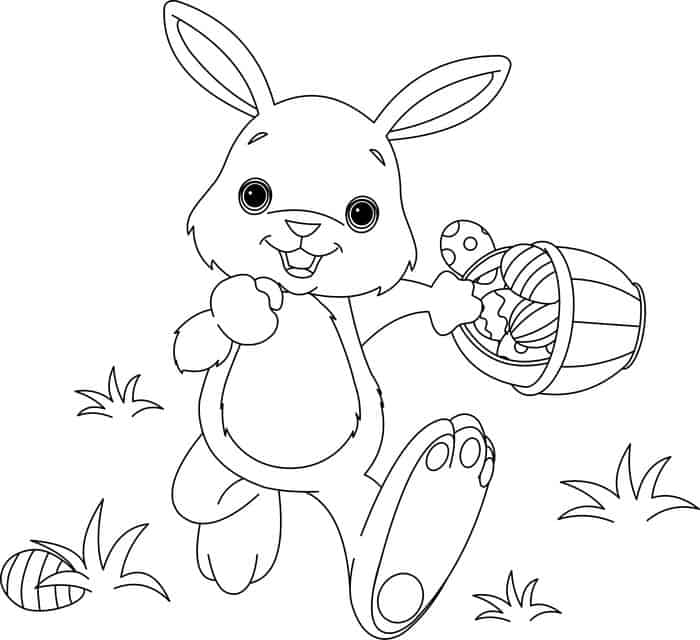 Easter Bunny With Eggs Coloring Pages