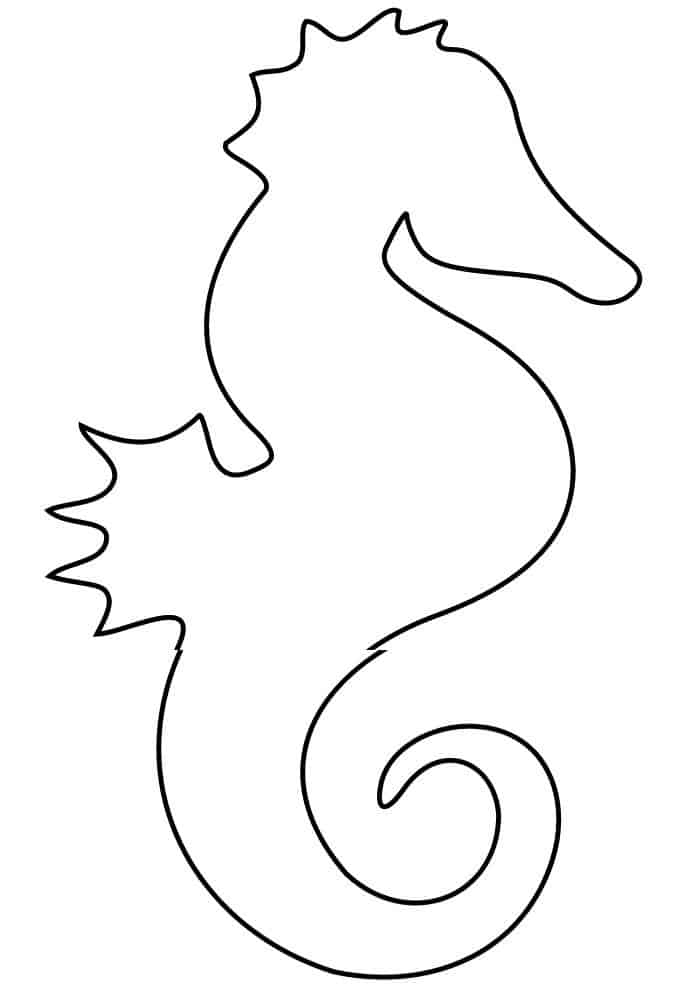 Easy Seahorse Coloring Pages
