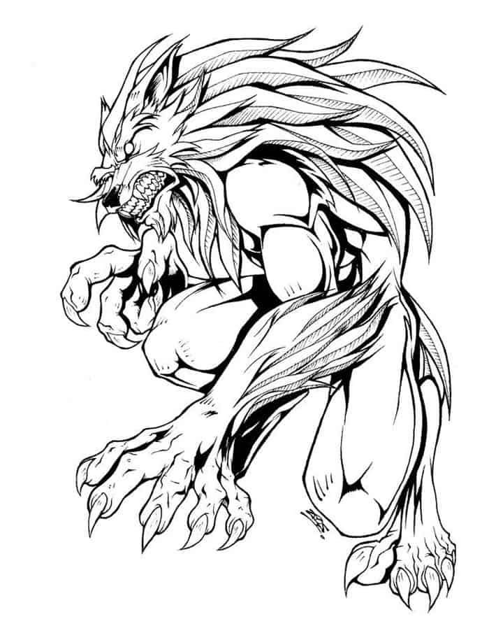 Evil Werewolf Coloring Pages