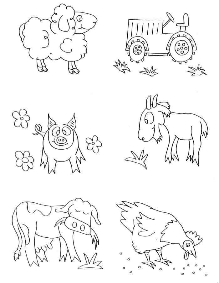 Farm Animal Faces Coloring Pages