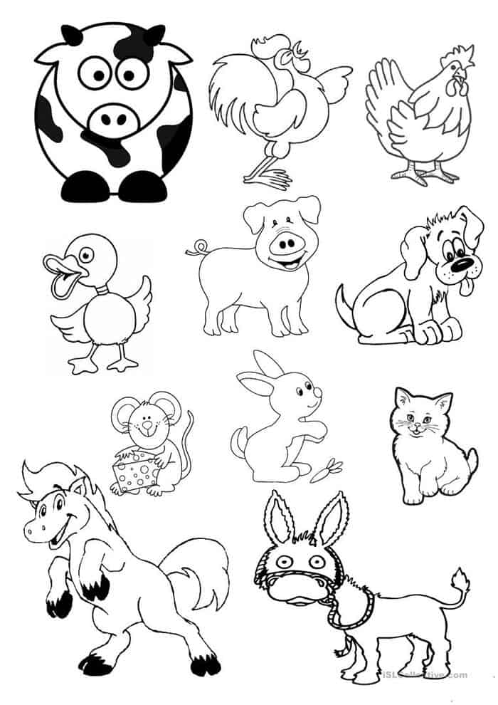 Farm Animal Printable Coloring Pages