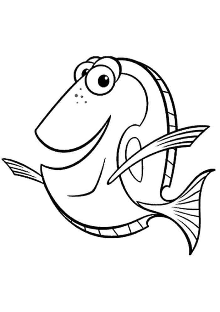 Finding Dory Coloring Pages Baby