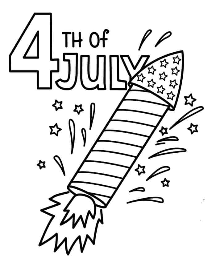 Fireworks Coloring Pages 4th July.