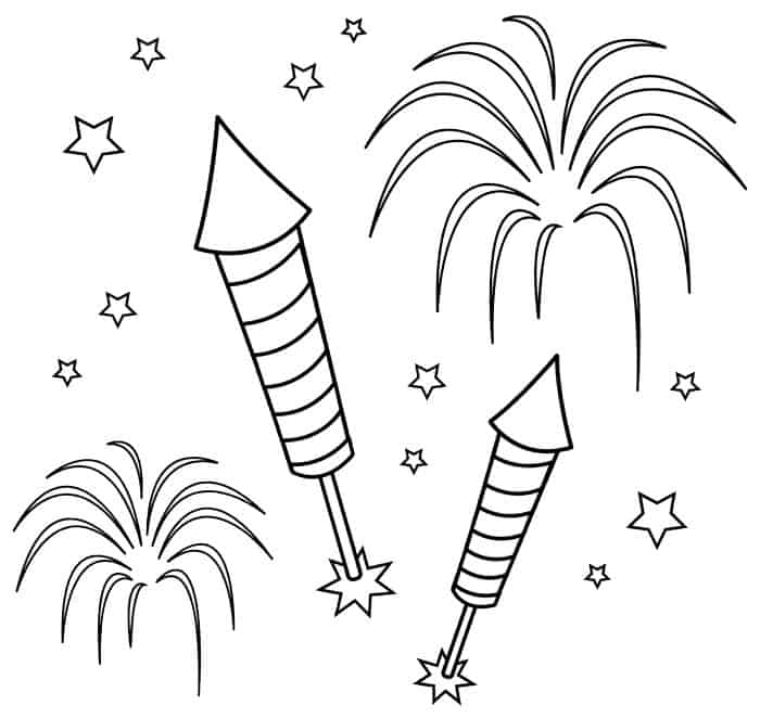 Fireworks Coloring Pages For Kids