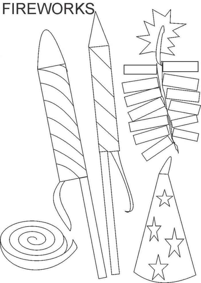 Fireworks Coloring Pages Free