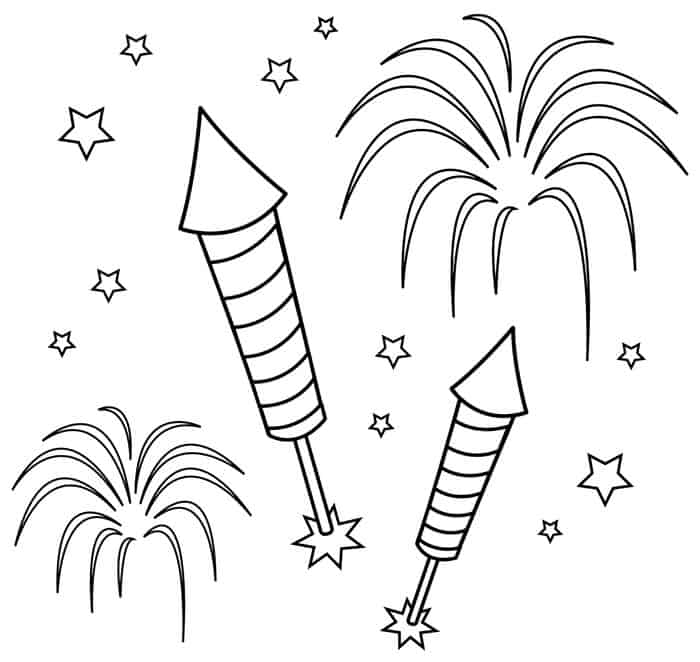 Fireworks Firecrackers Coloring Pages
