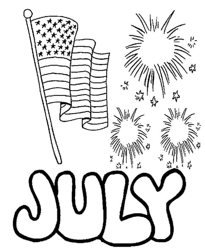 Fireworks For Fourth Of July Coloring Pages