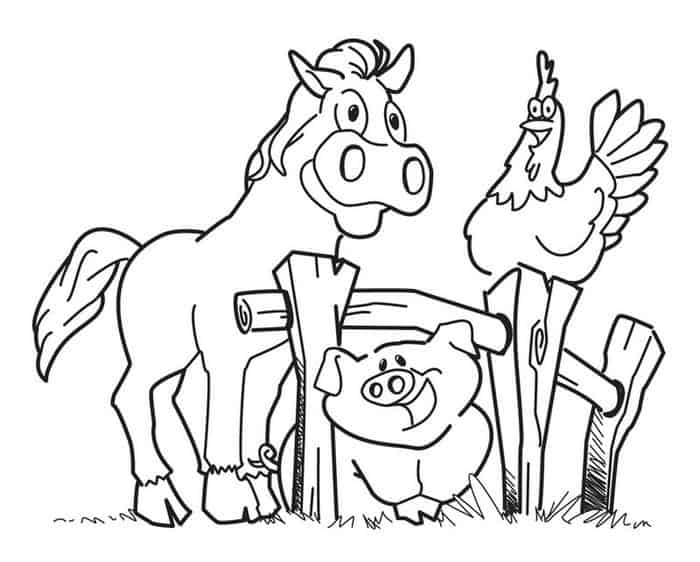 Free Cute Farm Animal Coloring Pages