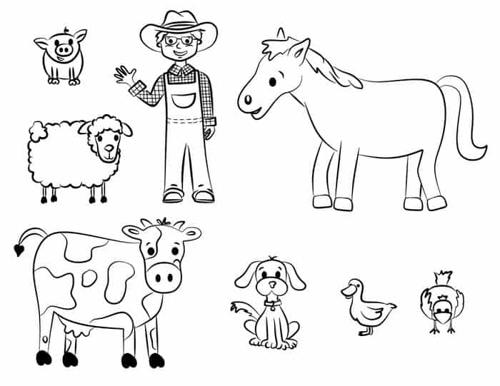 Free Farm Animal Coloring Pages For Preschoolers