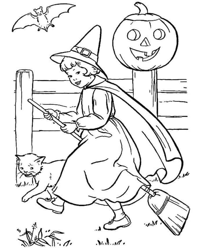 Free Halloween Witch Coloring Pages