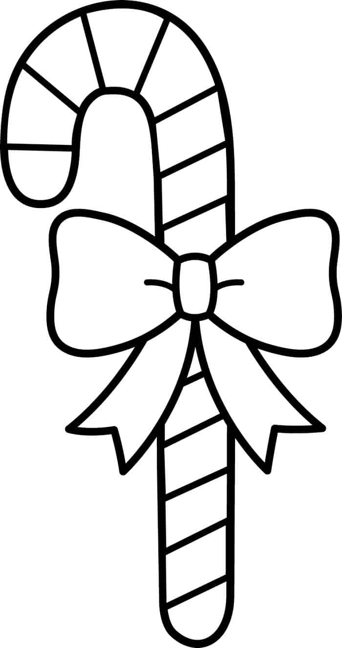 Free Printable Coloring Pages Of Candy Cane With Bow