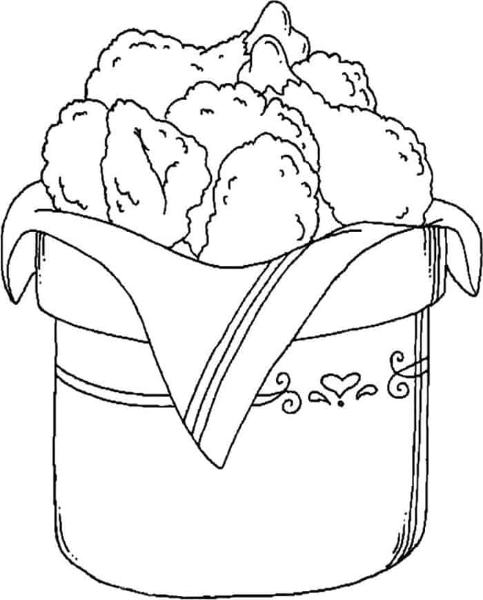 Fried Chicken Coloring Pages