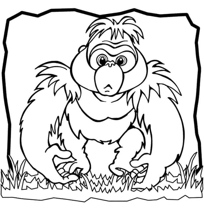 Funny Girl Gorilla Coloring Pages