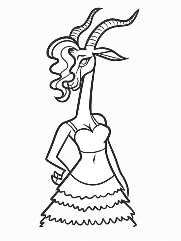 Gazelle Zootopia Coloring Pages