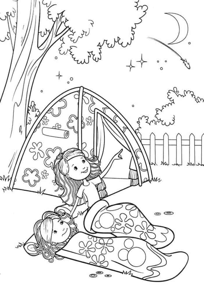 Girl Camping Coloring Pages