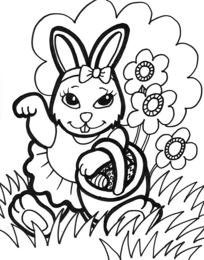 Girl Easter Bunny Coloring Pages