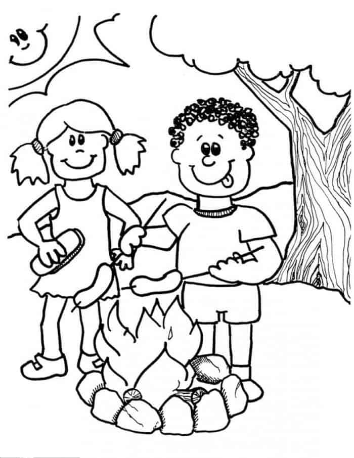 Girl Scout Camping Coloring Pages