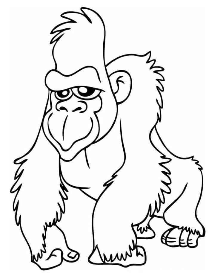 Gorilla Printable Coloring Pages