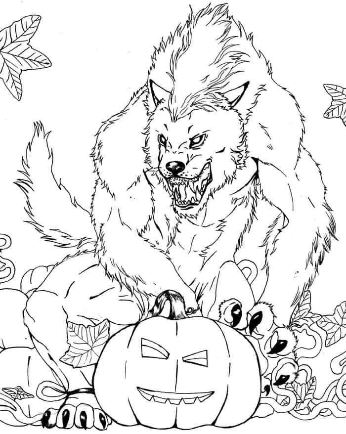 Halloween Werewolf Coloring Pages