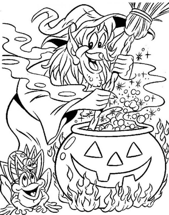 Halloween Witch Coloring Pages For Kids