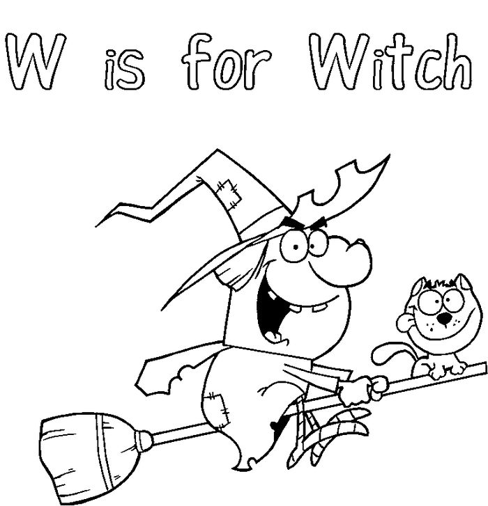 Happy Halloween Witch Coloring Pages