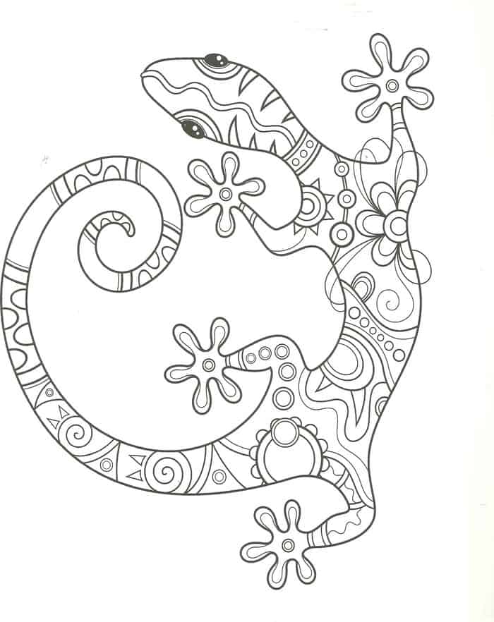 Henna Lizard Coloring Pages