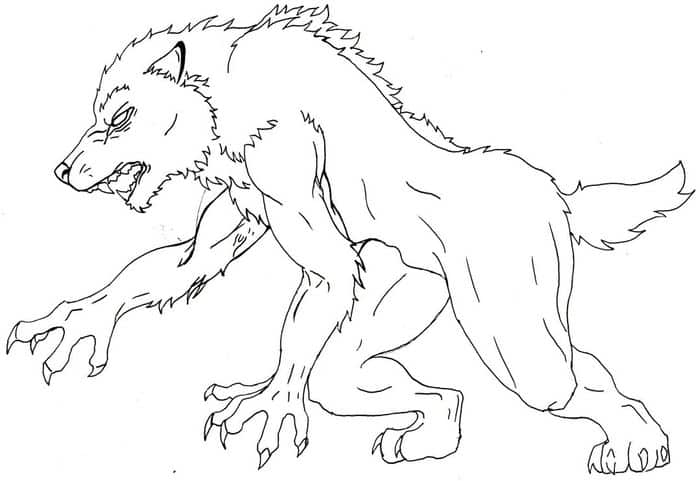 Hybrid Werewolf Coloring Pages