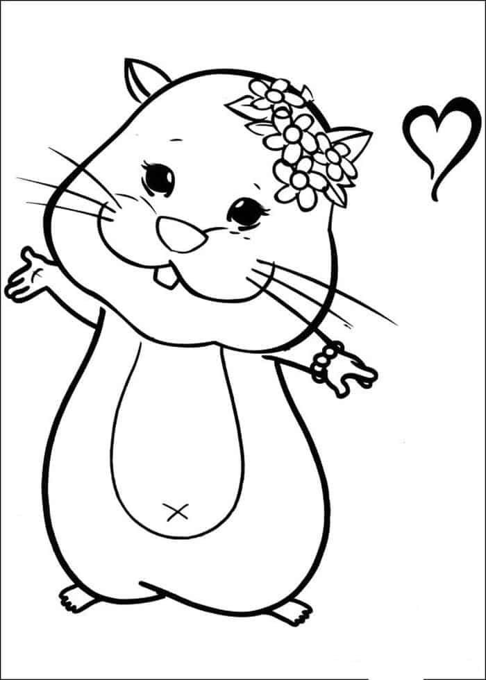 Japanese Hamster Birthday Coloring Pages