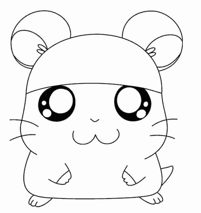 Japanese Very Detailed Hamster Coloring Pages